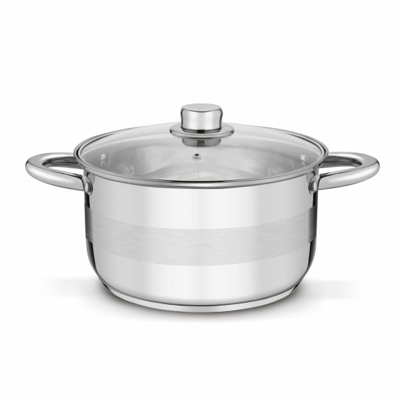 TADAR LUZON Garnek z pokrywką / 6 l / Ø 24 cm / stal nierdzewna, szkło 