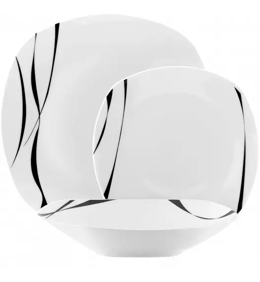 TADAR SAXO Serwis obiadowy 54 elementy dla 18 osób / porcelana