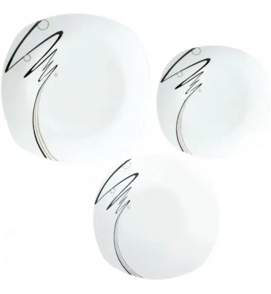 TADAR WSTĘGA Serwis obiadowy 54 elementy dla 18 osób / porcelana