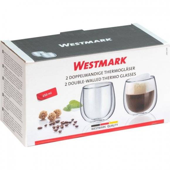 WESTMARK Komplet szklanek o podwójnych ściankach 250 ml / 2 elementy / szkło