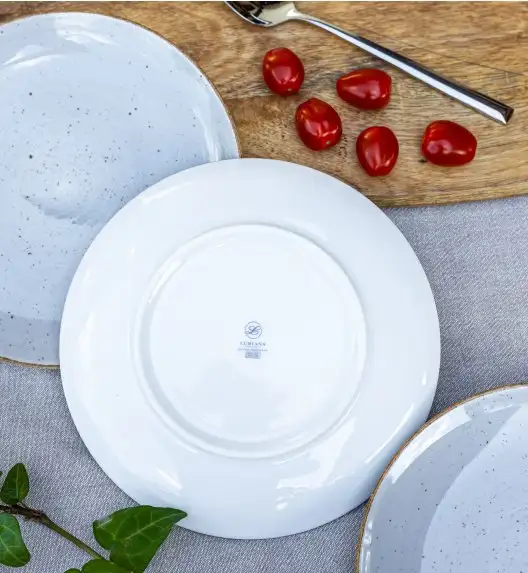 LUBIANA BOSS 6630Z Komplet talerzy obiadowych 27 cm / 6 os / 6 cm / szary / porcelana ręcznie malowana