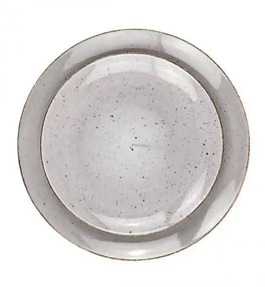 LUBIANA BOSS 6630Z Komplet talerzy obiadowych 27 cm / 12 os / 12 cm / szary / porcelana ręcznie malowana
