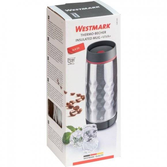 WESTMARK VIVA Kubek termiczny / srebrny / 400 ml / tworzywo sztuczne, stal nierdzewna