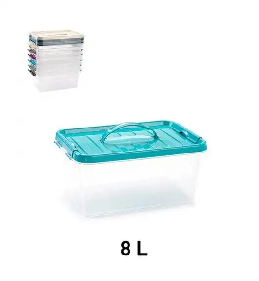 PLASTIC FORTE Pojemnik do przechowywania z uchwytem 8 L / mix kolorów / tworzywo sztuczne