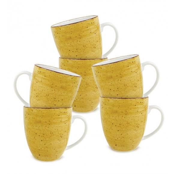 LUBIANA BOSS 6630J Kubek 380 ml / 6 os / 6 el / żółty / porcelana ręcznie malowana