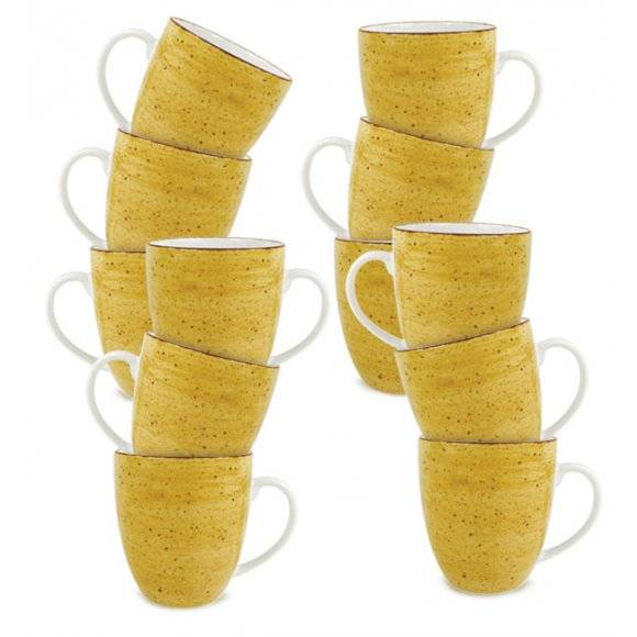 LUBIANA BOSS 6630J Kubek 380 ml / 12 os / 12 el / żółty / porcelana ręcznie malowana