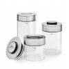 GERLACH AMBIENTE Zestaw 3 szklanych pojemników na żywność / hermetyczna pokrywka