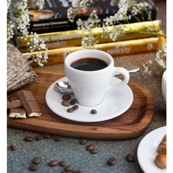 LUBIANA PAULA Komplet filiżanka do espresso 70 ml + spodek 12 cm / 6 os / 12 el / porcelana