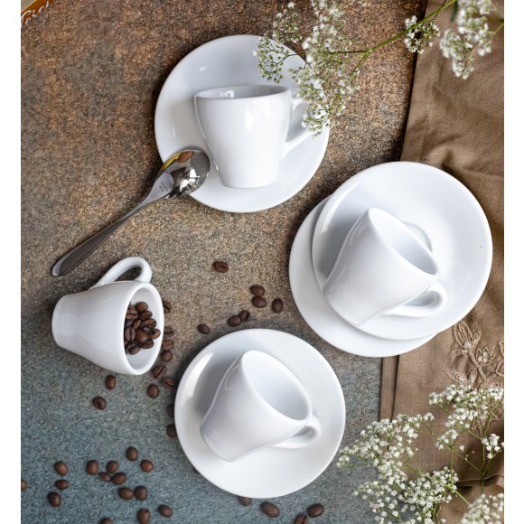 LUBIANA PAULA Komplet filiżanka do espresso 70 ml + spodek 12 cm / 6 os / 12 el / porcelana
