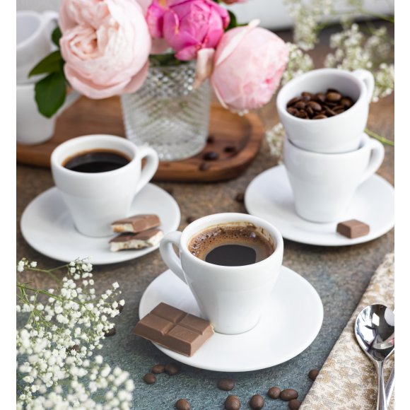 LUBIANA PAULA Komplet filiżanka do espresso 70 ml + spodek 12 cm / 6 os / 12 el / porcelana