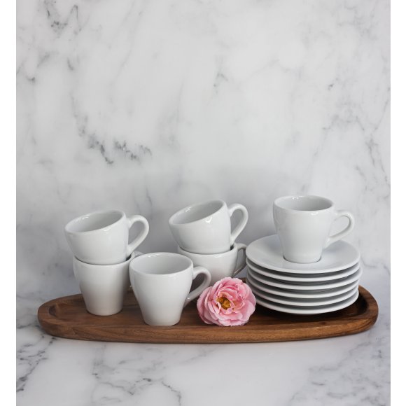 LUBIANA PAULA Komplet filiżanka do espresso 70 ml + spodek 12 cm / 6 os / 12 el / porcelana