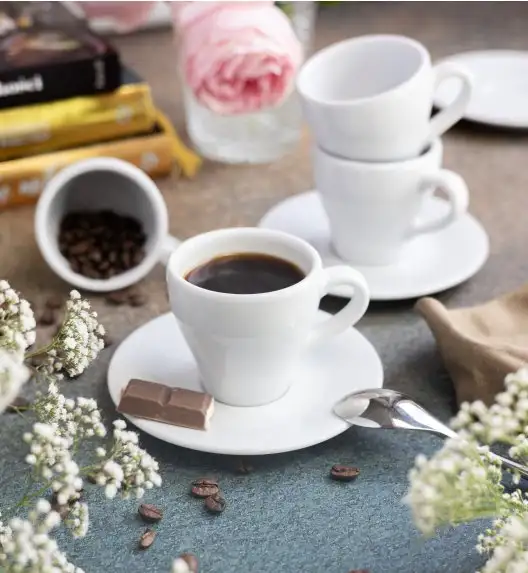 LUBIANA PAULA Komplet filiżanka do espresso 70 ml + spodek 12 cm / 12 os / 24 el 