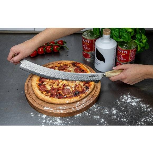 BOSKA OSLO+ Nóż do sera i pizzy 44 cm / stal nierdzewna + drewno dębowe / LENA