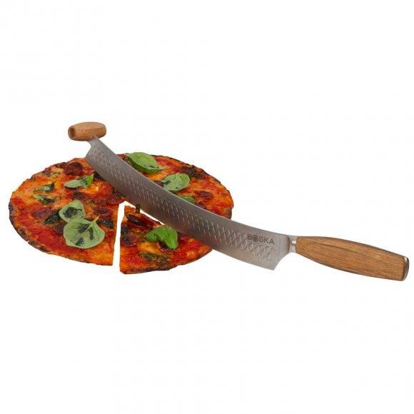 BOSKA OSLO+ Nóż do sera i pizzy 44 cm / stal nierdzewna + drewno dębowe / LENA