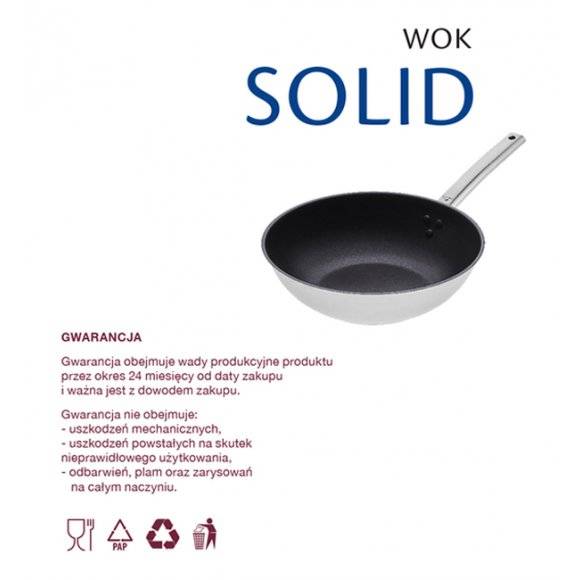 GERLACH SOLID WOK 28 cm / indukcja / stalowa powłoka ceramiczna ILAG Ultimate Durit Pro