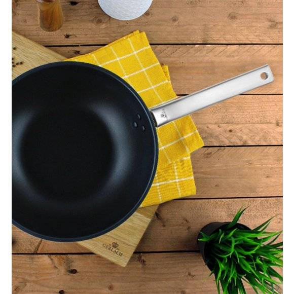 GERLACH SOLID WOK 28 cm / indukcja / stalowa powłoka ceramiczna ILAG Ultimate Durit Pro