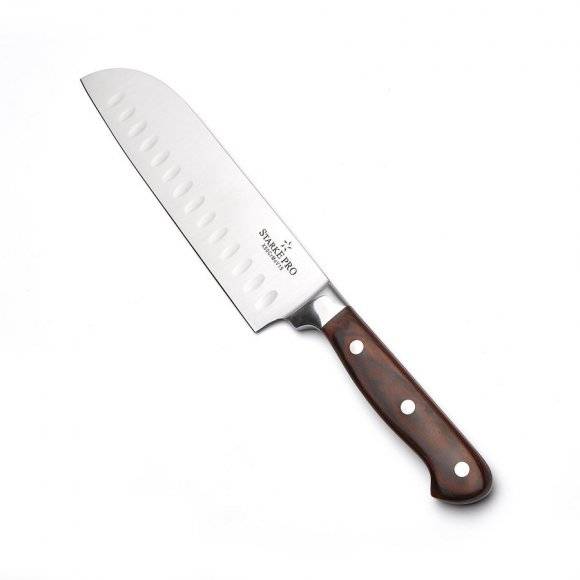 STARKE PRO SILVA Stalowy nóż japoński santoku / szefa kuchni 18 cm
