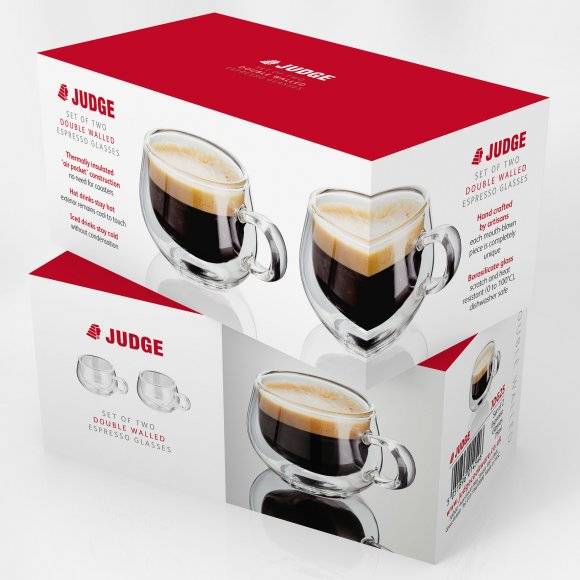 JUDGE Zestaw 2 filiżanek do espresso o podwójnych ściankach / 75 ml