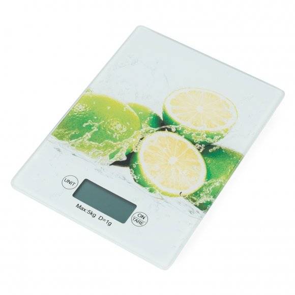 TADAR Elektroniczna waga kuchenna szklana / limonka