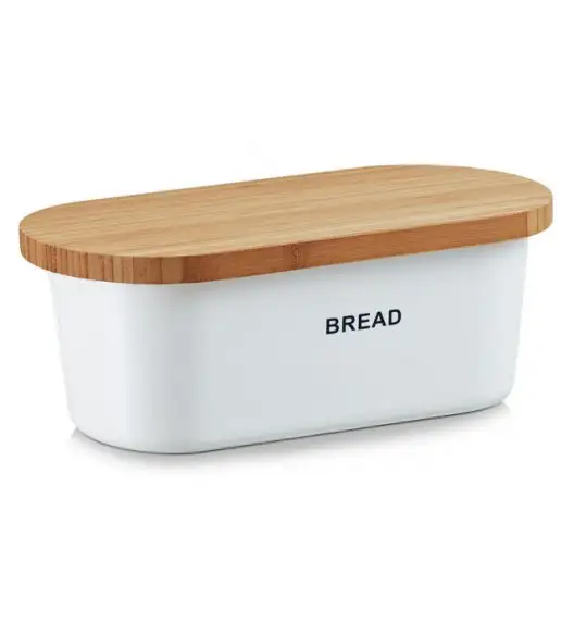 WYPRZEDAŻ! ZELLER BREAD Chlebak z deską do krojenia 2w1 / 36 cm / biały / tworzywo sztuczne