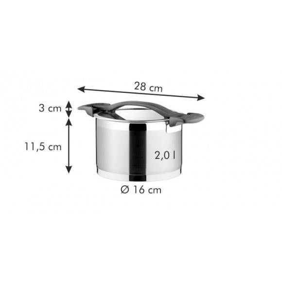 TESCOMA ULTIMA Garnek 2 l z pokrywką 16 cm / stal nierdzewna ZOBACZ FILM