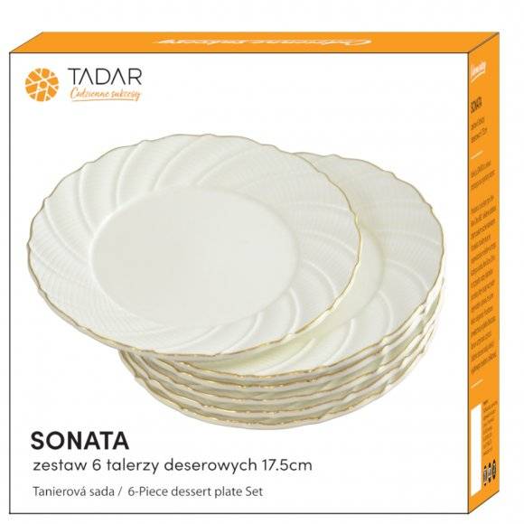 TADAR SONATA Komplet 6 Talerzy deserowych 17,5 cm