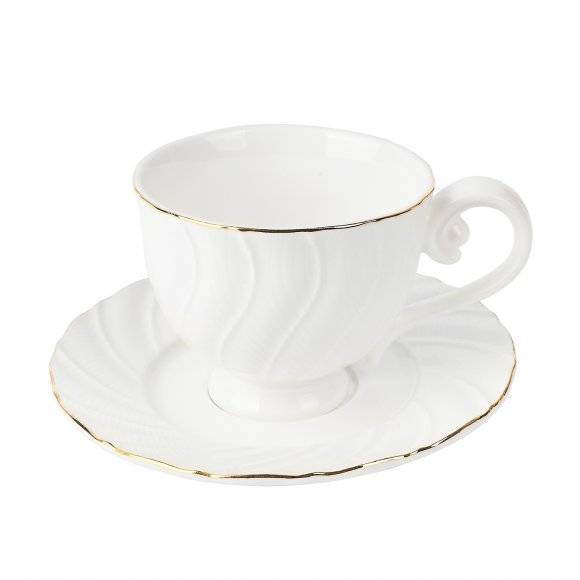 TADAR SONATA Komplet 2 Filiżanki ze spodkami 280 ml / Porcelana