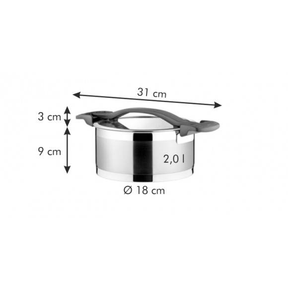 TESCOMA ULTIMA Garnek 2 l z pokrywką 18 cm / stal nierdzewna ZOBACZ FILM