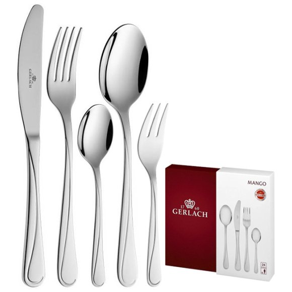 Gerlach Mango Sztućce Komplet 30 el (24 el pudełko + widelczyki ) 6 osób / połysk
