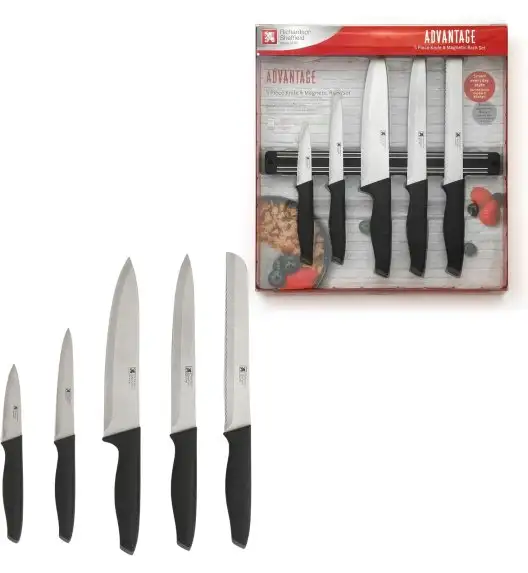 WYPRZEDAŻ! RICHARDSON SHEFFIELD ADVANTAGE Noże kuchenne 5 el z listwą magnetyczną