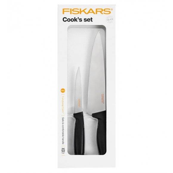 FISKARS FUNCTIONAL FORM 1014198 Komplet 2 noży Szefa COOK'S SET w pudełku / stal nierdzewna