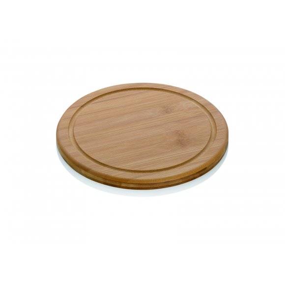 KELA KATANA Deska do krojenia z kloszem ⌀ 24 cm / drewno bambusowe + szkło