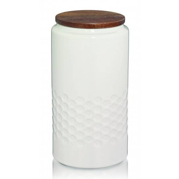 KELA MELLIS Pojemnik kuchenny 1,3 l  z bambusową pokrywką ⌀ 10,5 cm / ceramika