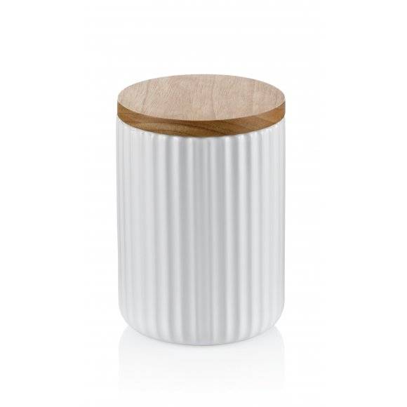 KELA MELLIS Pojemnik kuchenny 750 ml z bambusową pokrywką ⌀ 10 cm / ceramika