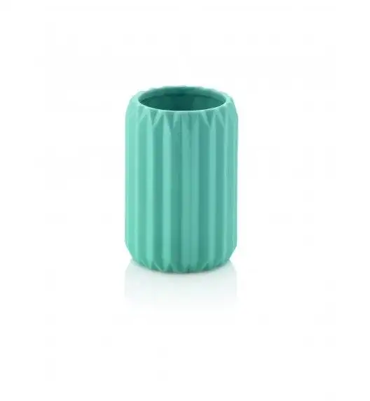 KELA ORIGAMI Ceramiczny kubek na szczoteczki ⌀ 7,5 cm / turkusowy