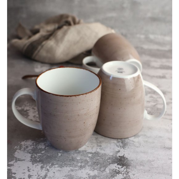 LUBIANA BOSS 6630T Kubek 380 ml 12 os / 12 el / brązowy / porcelana ręcznie malowana
