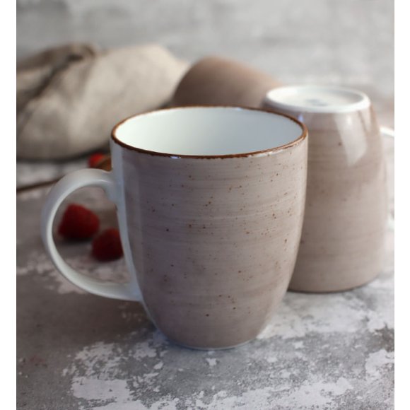 LUBIANA BOSS 6630T Kubek 380 ml 12 os / 12 el / brązowy / porcelana ręcznie malowana