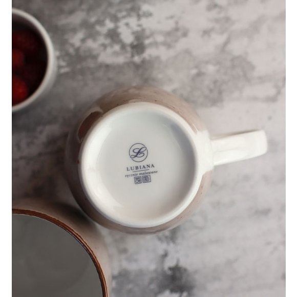 LUBIANA BOSS 6630T Kubek 380 ml 12 os / 12 el / brązowy / porcelana ręcznie malowana