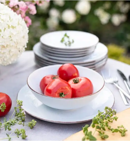 LUBIANA BOSS 6630U 12 x Salaterka 15 cm / budyniowy / porcelana ręcznie malowana