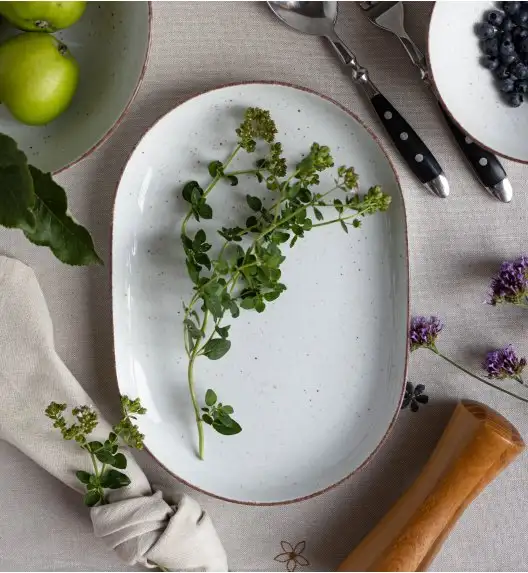 LUBIANA BOSS 6630U Półmis 28 cm / budyniowy / porcelana ręcznie malowana