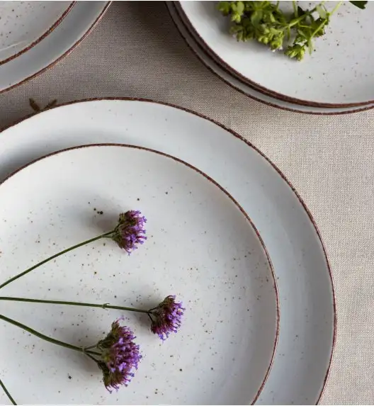 LUBIANA BOSS 6630U Komplet Talerze obiadowe 27 cm / 6 os / 6 el / budyniowy / porcelana ręcznie malowana