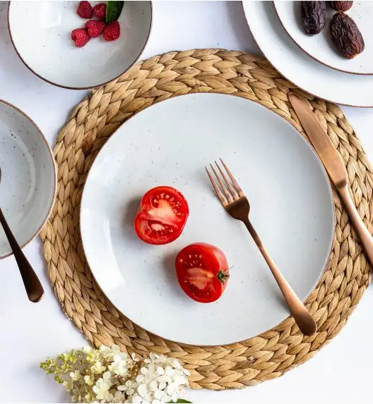 LUBIANA BOSS 6630U Komplet Talerze obiadowe 27 cm / 6 os / 6 el / budyniowy / porcelana ręcznie malowana