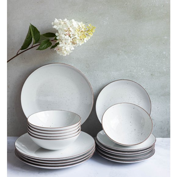 LUBIANA BOSS 6630U Serwis obiadowy 18 el / 6 osób / budyniowy / porcelana ręcznie malowana