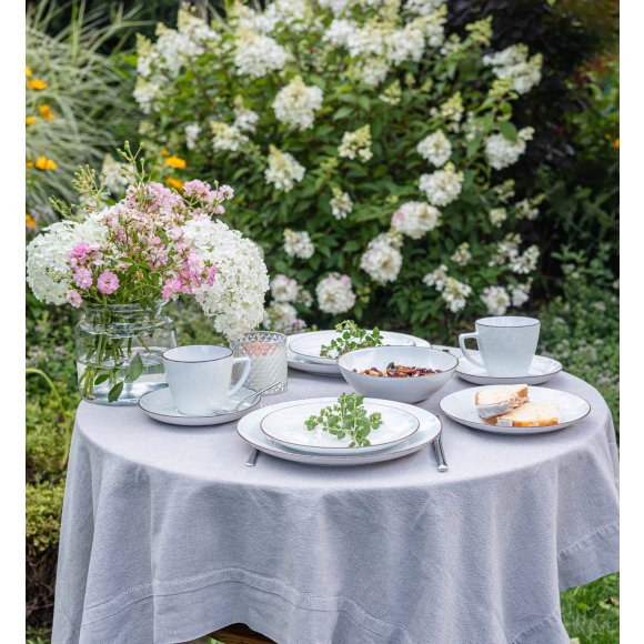 LUBIANA BOSS 6630U Serwis obiadowo - kawowy 30 el / 6 osób / budyniowy / porcelana ręcznie malowana