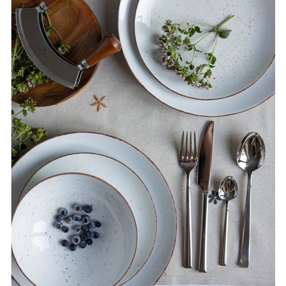 LUBIANA BOSS 6630U Serwis obiadowo - kawowy 60 el / 12 osób / budyniowy / porcelana ręcznie malowana