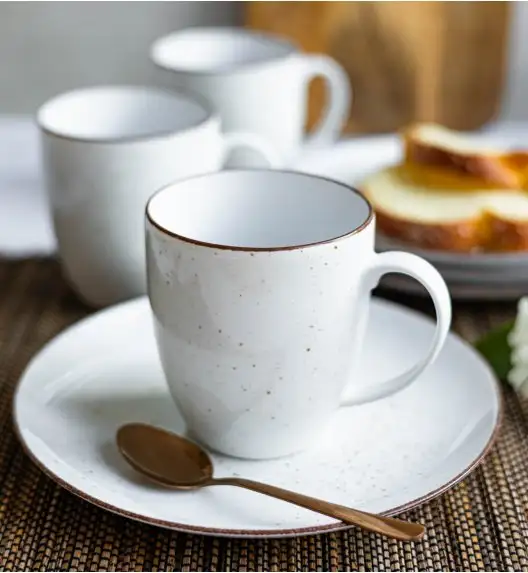 LUBIANA BOSS 6630U Serwis obiadowy 24 el / 6 osób / budyniowy / porcelana ręcznie malowana