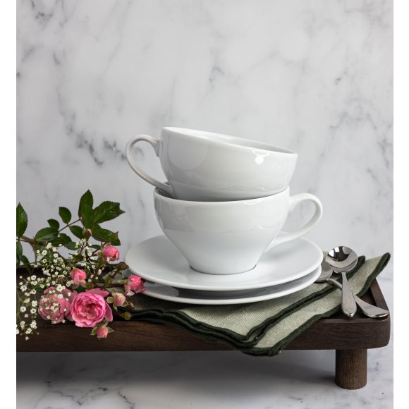 LUBIANA PAULA Komplet Filiżanka 300 ml + spodek 17 cm / 6 os / 12 el / porcelana