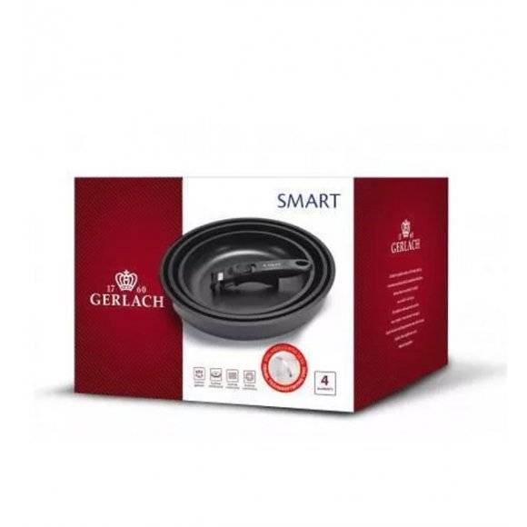 GERLACH SMART 994 Komplet 3 patelni 20/24/28 cm + odpinana rączka / indukcja