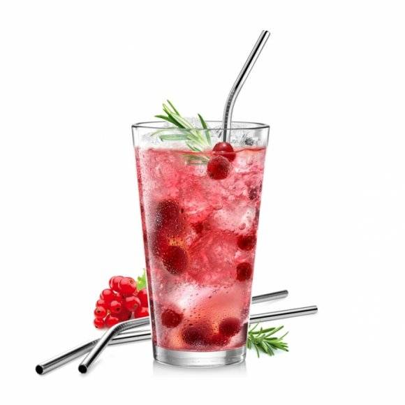TESCOMA myDRINK Stalowe słomki do napojów 4 szt.+ szczoteczka do czyszczenia