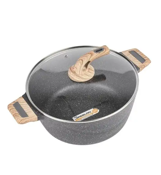 KonigHOFFER FEGATO Garnek granitowy z pokrywką 6,2 L / Greblon C3 Granite